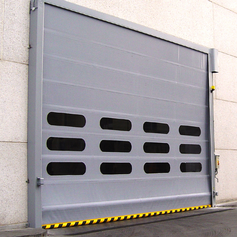 Puerta de PVC de apilamiento de alta velocidad de precio de almacén de aluminio