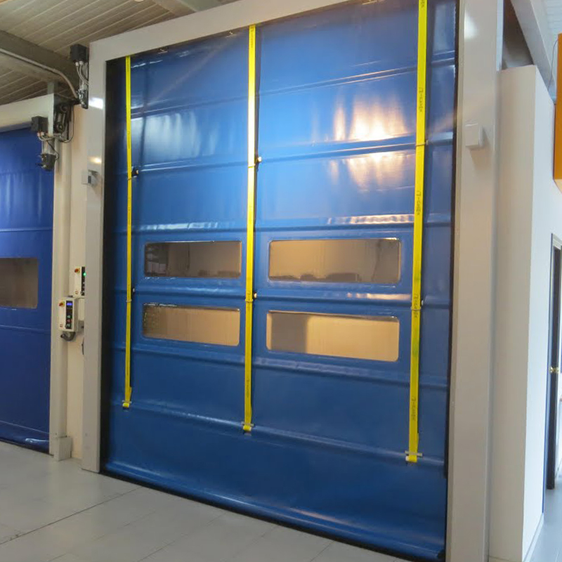 Fábrica de puertas de apilamiento de PVC de alta velocidad a prueba de viento a prueba de viento